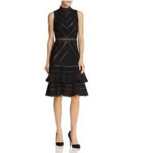 Alice‎ + Olivia Azita Tiered Lace Fit-and-Flare Dress Size 0